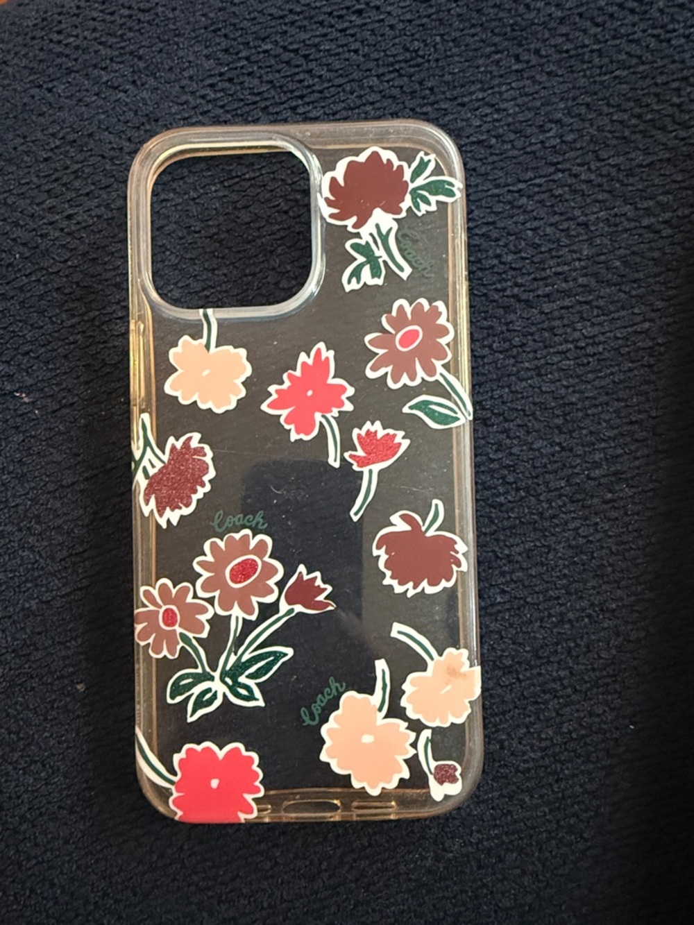 COACH Floral Clear Protective Case for iPhone 6.7" Pro - Pink & Red - Pro Max 14 - Picture 3 of 7